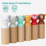 Navaris Bowling Enfant - Jeu de quilles Enfant en Bois Design Animaux avec 6X quille 1x Boule et Sac de Rangement - Jouets intér