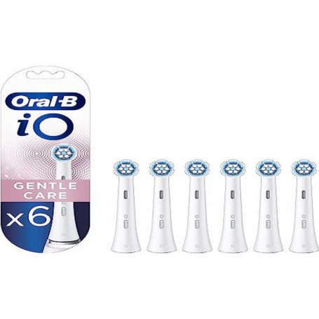 Oral-B iO Gentle Care Brossettes Blanches De Rechange, Amortissantes La Pression, Une Bonne Hygiène Des Dents Et Des Gencives Se