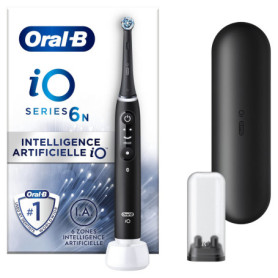 Oral-B iO 6 Brosse A Dents Electrique Noire, 6 Modes De Nettoyage Avec Soin Des Gencives, Douceur, Blancheur, Conseils De Brossa