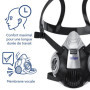 Dräger X-plore 3300 Masque de Protection avec Lunettes de Protection X-pect 8320 et filtres P3 R | Demi-Masque Contre Les Partic