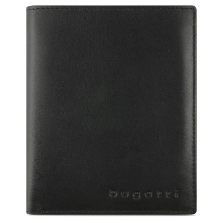 bugatti Super Slim Portefeuille en Cuir véritable - Fin avec Protection RFID, Noir