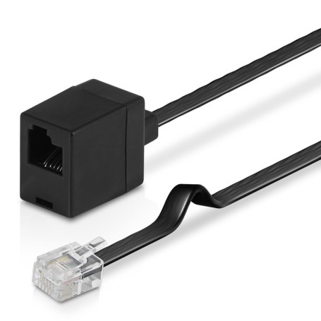 Wicked Chili Câble d'extension 300cm compatible avec Thrustmaster volant et pédales, connecteur RJ12 DEC 6P6C avec câble et pris