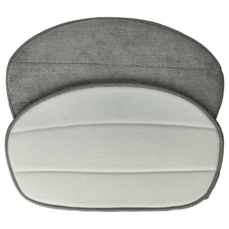 vhbw 2x Housses de rechange compatible avec Leifheit CleanTenso nettoyeur à vapeur, balai vapeur - microfibre, gris