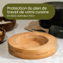 Praknu Mortier et Pilon de Cuisine Granit - Grand 400ml - Pour les épices et les herbes - Avec dessous de plat en bois FSC® N004