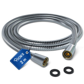 VIOKS Tuyau de douche de 2 m pour pommeau de douche - Tuyau de douche de 2 m en acier inoxydable - Tuyau de douche et pommeau de