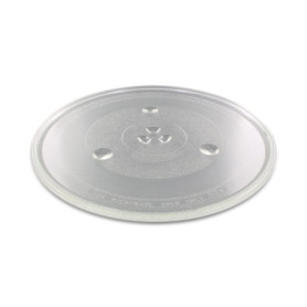 DEKAROX Plateau tournant rond en verre pour micro-ondes 315 mm de diamètre avec 3 pieds universel