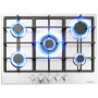 Arebos Table de cuisson à gaz 5 feux | Cuisinière à gaz en acier inoxydable avec protection automatique contre les flammes | Gaz