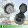 fouraces Prise de remorque - 13 Broches, gabarit - pour Voiture, Auto et Tracteur - Attelage de remorque, Caravane, Noir