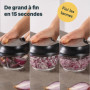 SILBERTHAL Mini Hachoir Manuel En Inox - 5 secondes - Avec Couvercle Et Racloir - Mixeur Coupe Oignons, Ail, Herbes
