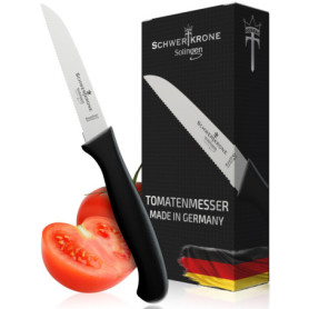 Schwertkrone Solingen Couteau à tomates Couteau universel - lame dentelée - inoxydable et lavable au lave-vaisselle
