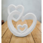 Cœur harmonieux pour la décoration - cœur décoratif Moderne en céramique de 23cm de Haut en Blanc - cœur en céramique Bien adapt