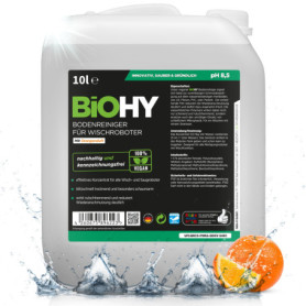 BiOHY Nettoyant pour sols pour robots de nettoyage avec parfum d'orange (Bidon de 10l) | Concentré de nettoyant pour tous les ro