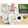 YourCasa poubelle compost cuisine - 4L composteur cuisine pour déchets organiques de cuisine - poubelles à compost avec filtre à