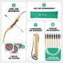 Abowllon® Kit Arc et Flèches Enfant - Arc en Bois avec 10 Flèches, Carquois en Bois et 3 Cibles - Set Tir à l'arc Enfant - Arc E