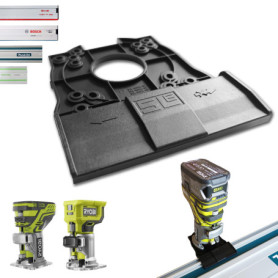 Adaptateur de rail de guidage professionnel pour Ryobi R18TR / RTR18 / AEG BOF 18BL2 Ridgid 18 V Octane™ pour Makita/Bosch/Festo