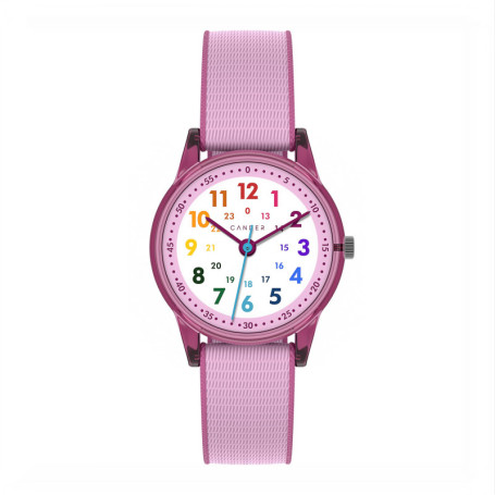 Cander Berlin MNA 0130 F Montre pour enfant avec bracelet velcro étanche 3 ATM Rose, Bracelet