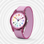 Cander Berlin MNA 0130 F Montre pour enfant avec bracelet velcro étanche 3 ATM Rose, Bracelet