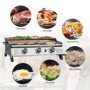 Royal Gourmet Plancha Gaz Propane en Acier Inoxydable, 3 Brûleurs Puissance 7.5kW, Surface Cuisson 61,5 x 32cm avec Grille de Ré
