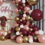 Guirlande de ballons, bordeaux, 159 pièces, ballons rouges, dorés, roses et blancs, pour fête d'anniversaire, fête prénatale, ma