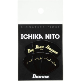 Ichika Nito Signature Pick, Teardrop shape, Medium (0.8mm), Ultem, Color: Black, 6-Pack