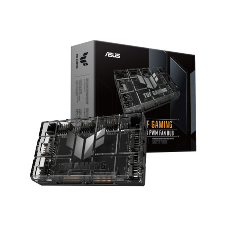 ASUS TUF Gaming ARGB PWM Hub de Ventilateur (6 Ports pour Ventilateur de boîtier PWM et contrôle ARGB, 2 Ports d'alimentation SA