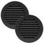 Vent Systems Lot de 2 grilles d'aération noires de 10,2 cm – Persienne ronde – Grille anti-insectes intégrée – Aérations de clim