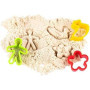750g de Sable Magique pour les Enfants Lot de 5 Couleurs de Sable avec 5 Moules dans les Seaux Réutilisables Jeu de Sable à mode