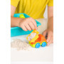 Kit Sable Magique Chantier de Construction 1Kg avec Bac à Sable, Camion, Tractopelle, Pelle, Râteau et Briques Sable magique pou
