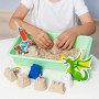 1kg de Sable Magique avec les Moules Chateau Fort Jouet avec Bac à Sable - Sable à Modeler pour les enfants pour les Jeux de Sab