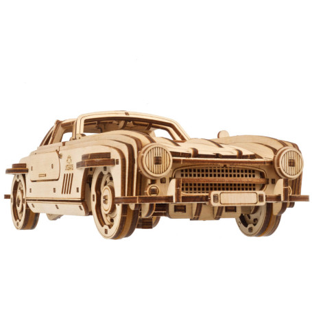 UGEARS Coupé Sport à Aileron - Maquette Voiture a Construire - Maquette Voiture Construction Bois - Adulte Puzzle 3D Voiture ave