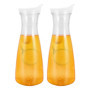 Juwacoo Lot de 2 carafes à eau en plastique de 1 l avec couvercle, carafe à eau de 1 l avec bec verseur, pichet à jus, thé glacé