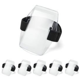 YEHEI Porte-Badge de Bras - 6 Pièces Porte-Carte D'Identité de Brassard Badge de Brassard Étanche avec Sangle Élastique Réglable