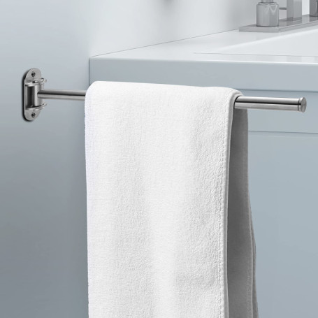 LDUDU Porte Serviette Salle de Bain 180°Rotatives Porte Serviette Murale Extensible de 40 à 60 cm Barre Porte Serviettes en Acie