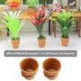 eMagTech 2 Ensemble de 14pcs Pot de Fleur pour Maison de Poupée Miniature Plante Pots en Terre Cuite Simulation Bonsaï Pot Fée J