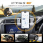 YISH Porte Telephone Voiture：360° Rotation Support Telephone Voiture, [Clip Amélioré] Socles de Téléphone Portable pour Automobi