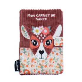 Les Déglingos Protège Carnet de Santé Mélimélos la Biche Doudou Tout Doux Amusant Ultra Doux Rembourrage Recyclé Doudou pour Béb