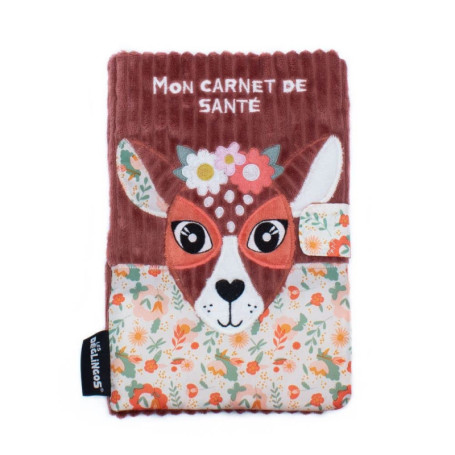 Les Déglingos Protège Carnet de Santé Mélimélos la Biche Doudou Tout Doux Amusant Ultra Doux Rembourrage Recyclé Doudou pour Béb