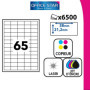 OFFICE STAR Étiquettes Autocollantes Imprimante A4 Blanches 6500, 38 x 21,2 mm - Personnalisables et Imprimables - Certifié FSC 