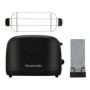 Russell Hobbs Grille pain [Pour 2 tranches] Colours Plus Inox noir (fentes extra larges, 6 niveaux de brunissage rapide, surélév