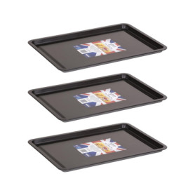 Wham F35 Lot de 3 plaques de cuisson antiadhésives 32 x 23 x 1,5 cm