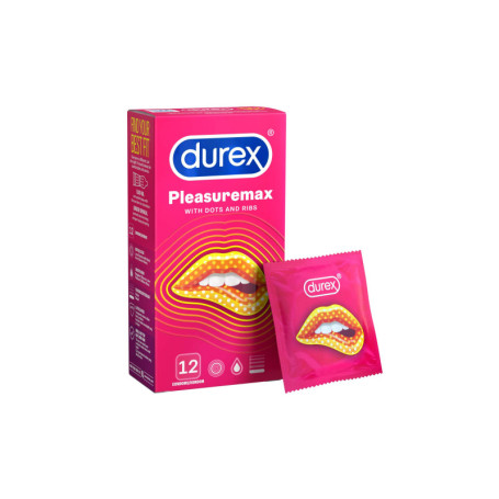 Durex Pleasuremax Préservatifs Homme avec Reliefs et Nervures Stimulant XLei Extra Lubrifiés Extra Stimulants Pour Lui Plaisir I