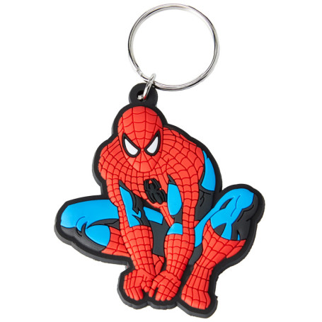 Porte-Clés Caoutchouc Spiderman Accroupi, 6cm Multicolore