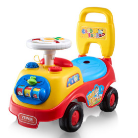 VEVOR Voiture à pousser pour tout-petits 1-3 ans porteur auto pour enfants avec volant musical et klaxon, jouet à monter assis p