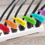 Étiquette De Câble De 32 Pièces, 1 Stylo De Marquage Noir, Étiquette Multicolore Auto-Adhésive, Étiquette De Câble Réutilisable,