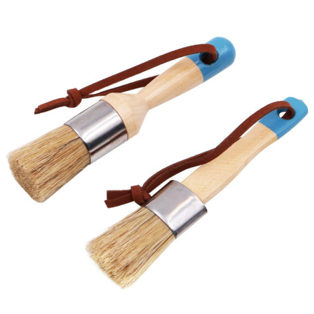 ANCLLO Lot de 2 pinceaux de peinture à la craie et à la cire pour meubles, outils de peinture et d'épilation à la cire, pinceaux