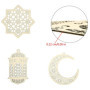 ANCLLO 2 ensembles 6 pièces pendentif en bois ornement Ramadan Kareem décoration lune étoile vent lumière forme pendentif orneme