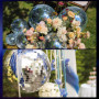 sourcing map Miroir Boule, 8 pouce Réfléchissant Boules avec Accroché Anneau Or Tone pour DJ Club Scène Mariage Vacances Bar Fêt