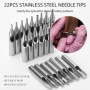 ATOMUS 22 pièces ensemble de conseils de tatouage ensemble d'aiguilles de tatouage en acier inoxydable Kit d'aiguilles buse méla