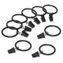 OFKPO Lot de 20 Clips pour Rideaux Clips, Antirouille Anneaux de Rideaux avec Pinces Metal Rideau Clips Crochet - Noir