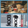 Serre Livres en Métal 2 Paires Serre-Livres pour étagères pour Bureaux, Écoles, Salons, Librairie et Bibliothèque (Noir et Blanc